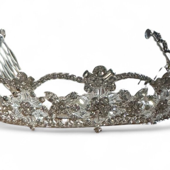 Davids Bridal Crystal Sparkling Rhinestone Tiara / Crown – Bridal, Prom, Quincea - Picture 4 of 5